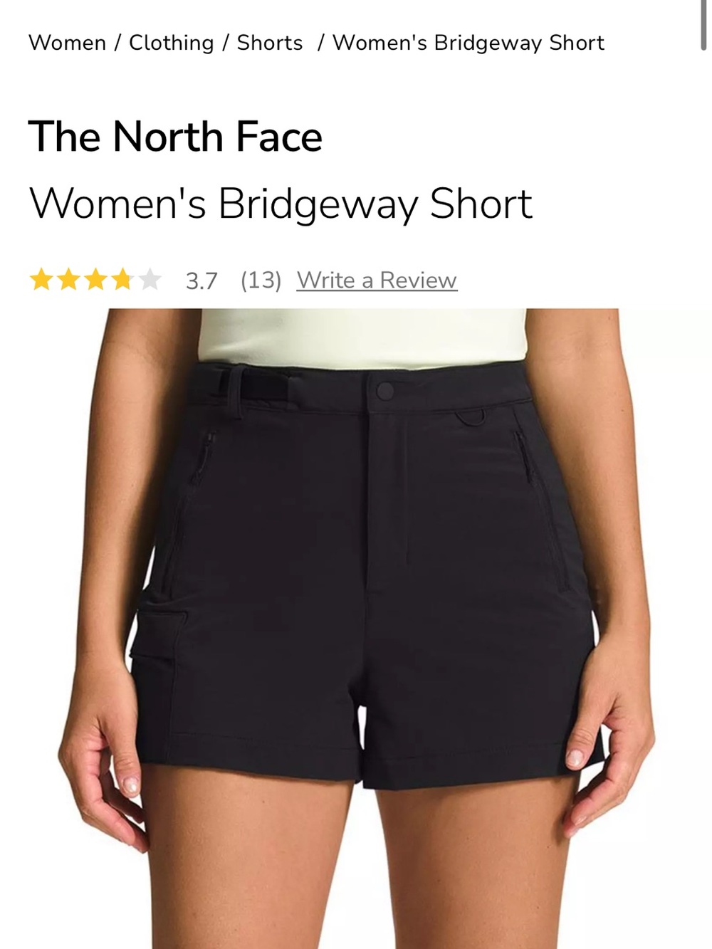 The North Face Women's Black Bridgeway Stretch Shorts